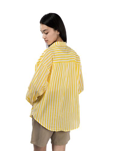 Рубашка полосатая цветная RBSH05, Желтый-Белый, фото
