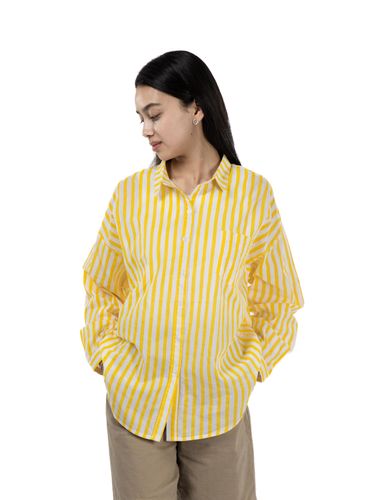 Рубашка полосатая цветная RBSH05, Желтый-Белый, купить недорого