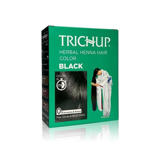 Trichup Herbal Henna Hair Color soch xina bo'yog'i, 3.6-qora