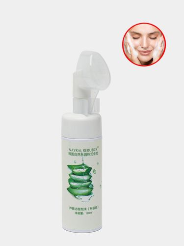 Tozalovchi yuvinish uchun ko'pik Nayral Rerubck, cho'tka bilan aloe vera bilan namlash, 150 ml