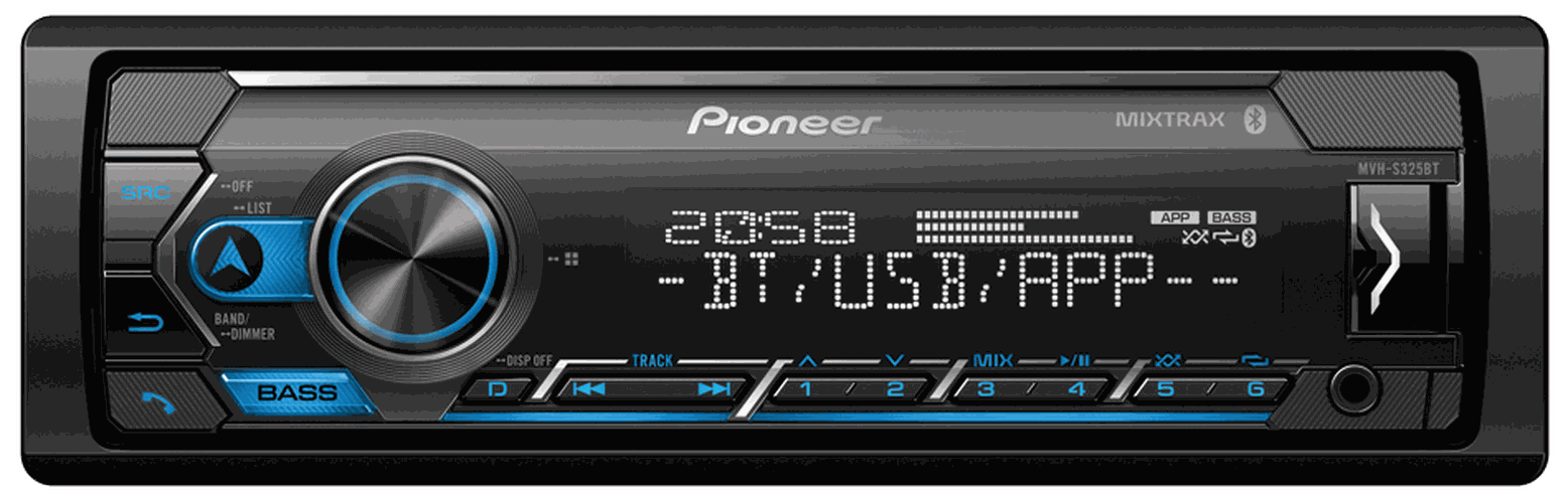 Автомагнитола Pioneer MVH-S325BT с технологией Bluetooth