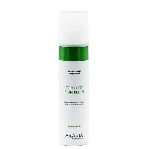 Qora zira yog'i va limon balzam ekstrakti bilan to'siq suyuq krem, Aravia Professional Comfort Skin Fluid, 250 ml