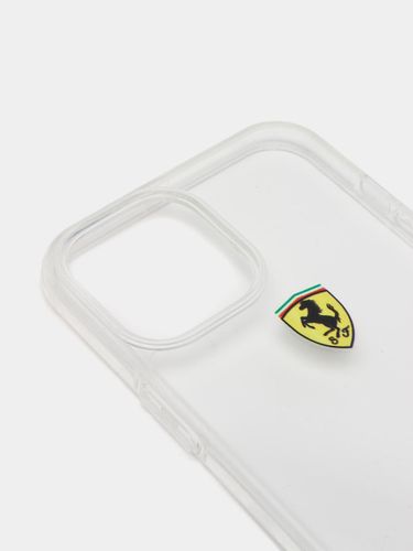 Чехол Ferrari прозрачный стеклянный для iPhone 12/12 Pro/12 Pro Max, купить недорого