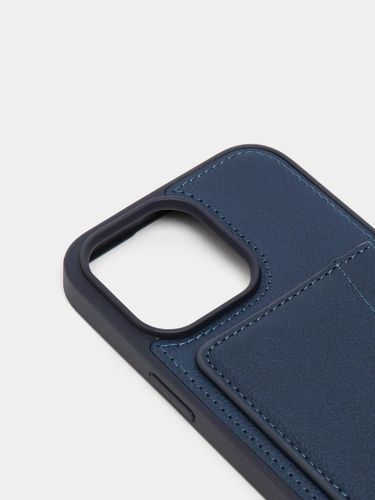 Чехол с карманом для карт на iPhone 14 Pro/14 Pro Max, Темно-Синий
