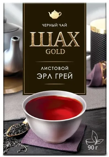 Чай черный Шах Gold Эрл Грей листовой, 90 г