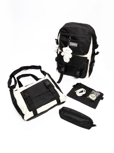 Школьный рюкзак для девочек R093, Черно-бежевый, купить недорого