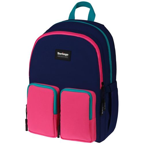 Рюкзак Berlingo Color blocks "Blue pink", Темно-синий