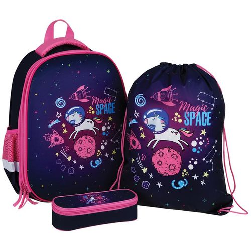 Ранец ArtSpace School Friend "Astronaut" + мешок для обуви и пенал, Темно-Синий