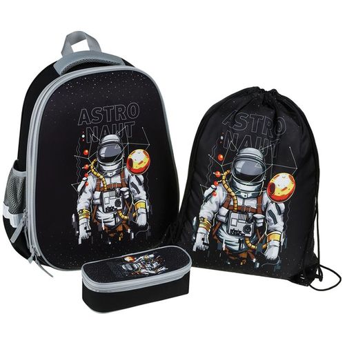 Ранец ArtSpace School Friend "Astronaut" + мешок для обуви и пенал, Черный