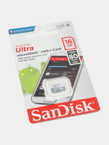 Xotira kartasi Sandisk Ultra Micro SD, 16GB, в Узбекистане