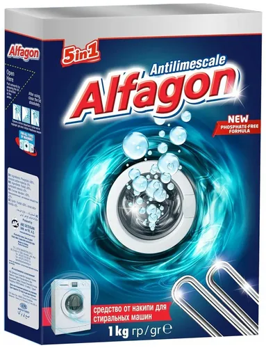 "ALFAGON" kir yuvish mashinalari uchun kirlarni tozalash vositasi, 1000 gr