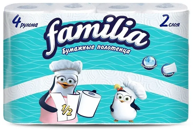 Кухонное полотенце Familia Classic 2х слойное, 4 шт