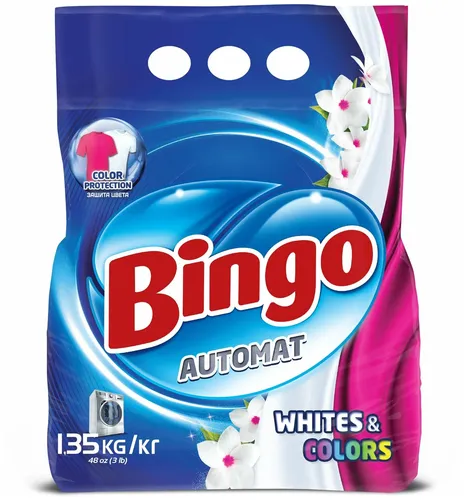 Cтиральный порошок автомат Bingo White&colors, 1,35 кг