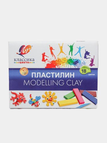 Plastilin Nur "Klassik", plastilin pichog'i bilan, 18 rang, в Узбекистане