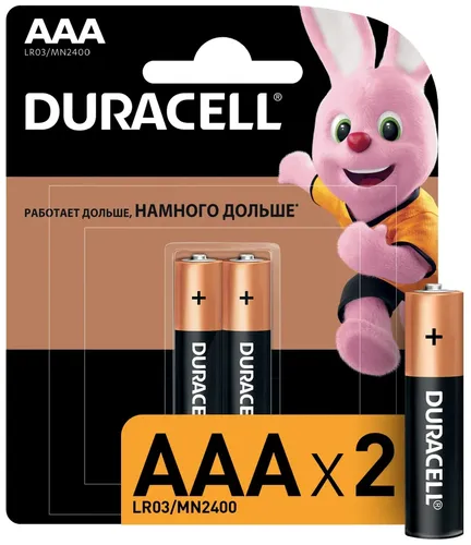 Батарейки Duracell 1.5V LR03, 2 шт