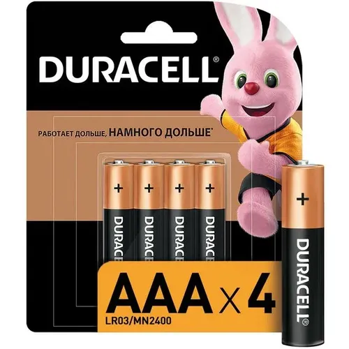 Батарейки Duracell 1.5V LR03, 4 шт