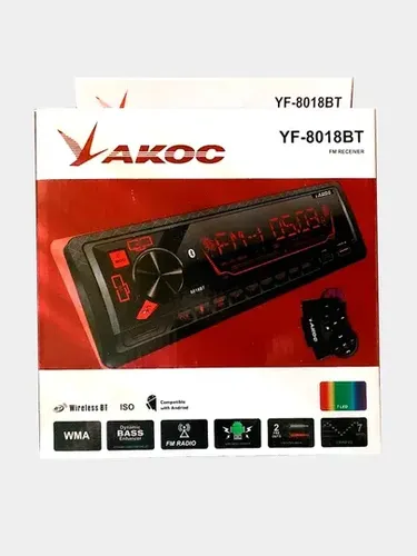Магнитола 1din Akoc YF-8018 BT USB AUX Bluetooth, широкий дисплей