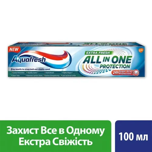 Зубная паста Aquafresh Защита Все в Одном Экстра Свежесть, 100 мл, в Узбекистане