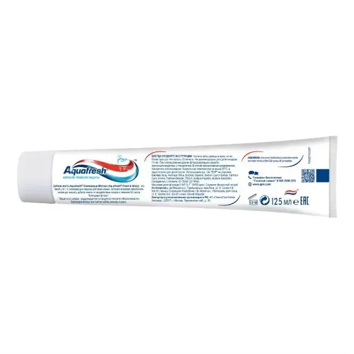 Aquafresh tish pastasi uch marta himoya qiluvchi tetiklantiruvchi yalpiz, 125 ml, в Узбекистане