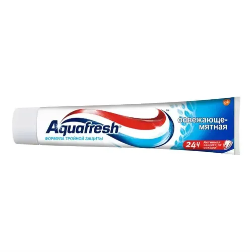 Aquafresh tish pastasi uch marta himoya qiluvchi tetiklantiruvchi yalpiz, 125 ml, купить недорого