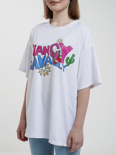 Женская футболка свободного кроя с ярким принтом 029, Белый, фото