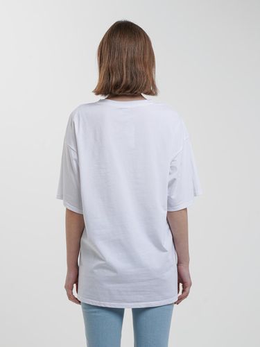 Женская футболка свободного кроя с ярким принтом 028, Белый, купить недорого