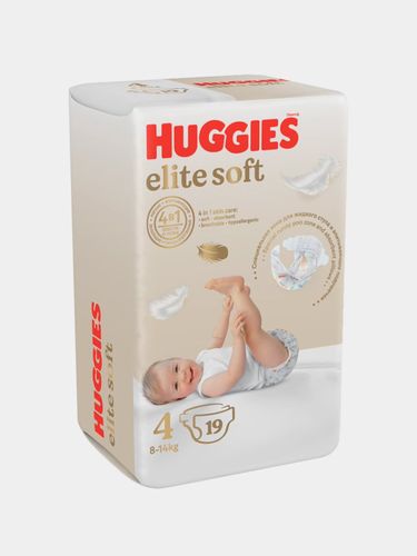 Huggies Elite Soft Размер 4 (8-14кг) Подгузники 19 шт.