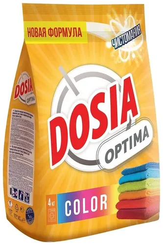 Rangli choyshab va kiyimlar uchun kir yuvish vositasi Dosia Optima Color, 4 kg