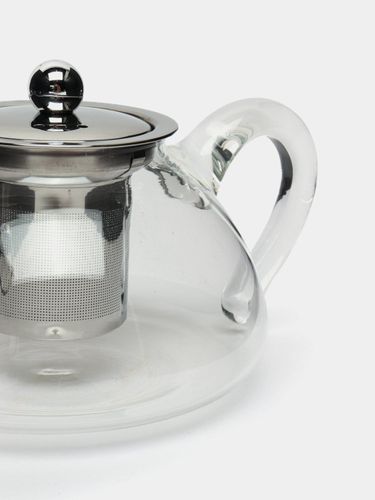 Стеклянный чайник с фильтром и ситом, Прозрачный, 9900000 UZS