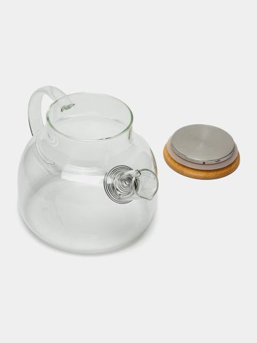 Чайник заварочный из жаропрочного стекла с фильтром-пружинкой, 1 л, Прозрачный, в Узбекистане