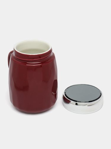 Кружка Ulcup керамическая, верхняя крышка, Темно-бордовый, фото