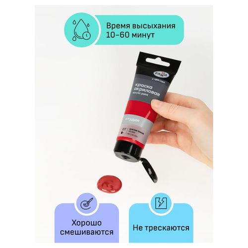 Akril bo'yoq Gamma "Studio", 75 ml, To'q qizil, в Узбекистане