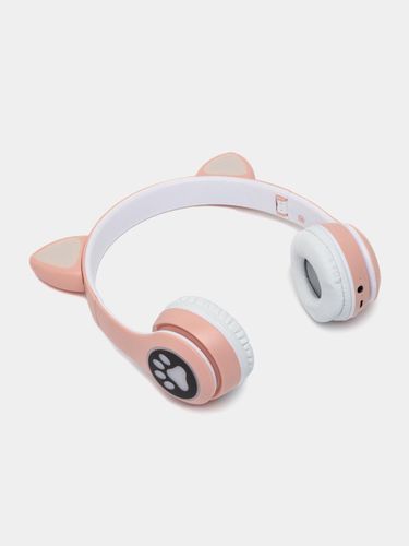 Беспроводные детские наушники Cat Ear, с Bluetooth и светящимися кошачьими ушками, Розовый, купить недорого