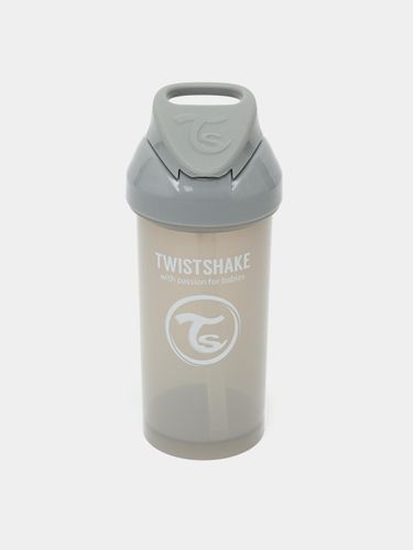 Поильник-непроливайка Twistshake с трубочкой, Серый, 360 мл