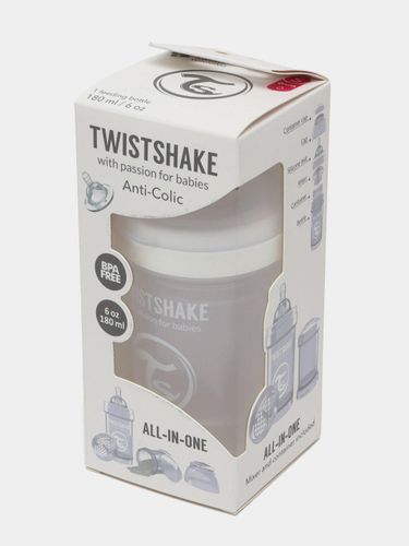 Бутылочка антиколиковая Twistshake, Белый, 260 мл, фото № 4