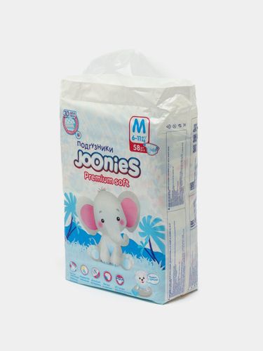 Joonies Premium Soft tagliklari 6-11 kg M, 58 dona, в Узбекистане