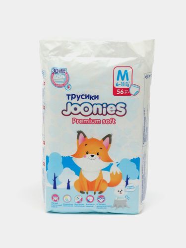 Трусики Joonies Premium Soft 6-11 кг M, 56 шт, купить недорого