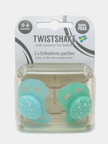 Соска-пустышка Twistshake для младенцев, 2 шт, Зеленый
