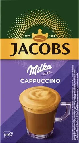 Eruvchan kofe Jacobs Milka Cappuccino, 10 ta paket