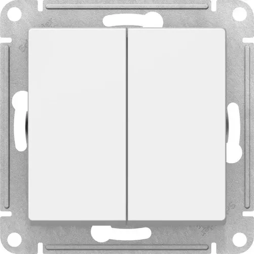 Выключатель двухклавишный проходной Schneider Electric AtlasDesign ATN000165, Белый