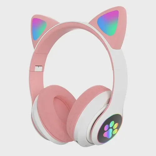 Беспроводные наушники со светящимися кошачьими ушами CAT STN-28, Розовый