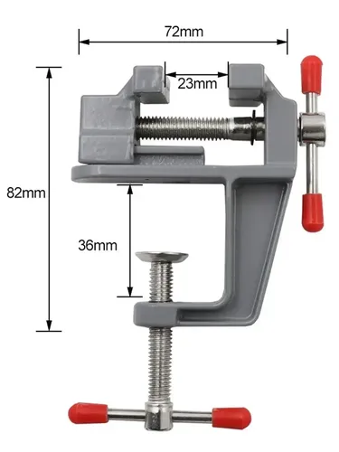 Металлические мини тиски настольные Tompro, Серый, фото