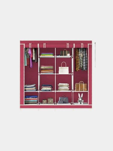 Тканевый шкаф для одежды HCX Storage Wardrobe KMM_035, Бордовый