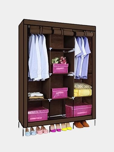 Тканевый шкаф для одежды HCX Storage Wardrobe KMM_036, Коричневый