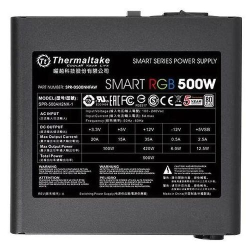 Блок питания Thermaltake Smart 500W, Черный, в Узбекистане