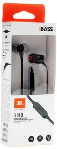 Наушники с микрофоном JBL T110, Черный, в Узбекистане