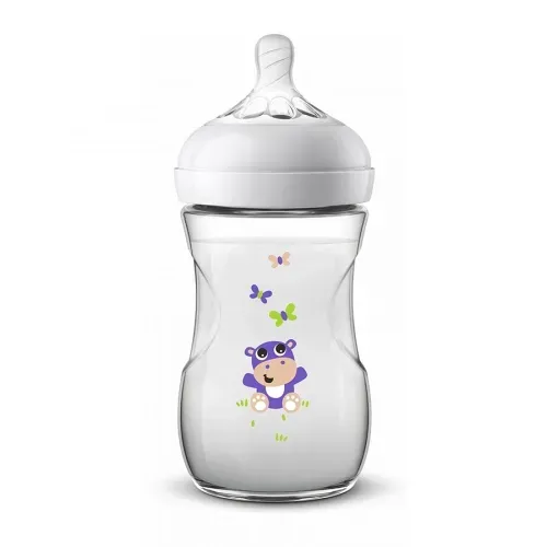 Philips AVENT SCF070/22 Bottle Natural 2.0, with Hippopotamus Print, 260ml, в Узбекистане