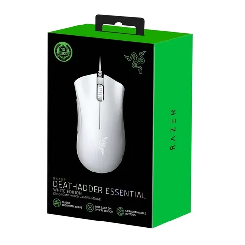 O'yin uchun sichqoncha Razer DeathAdder Essential Ed, Oq, в Узбекистане