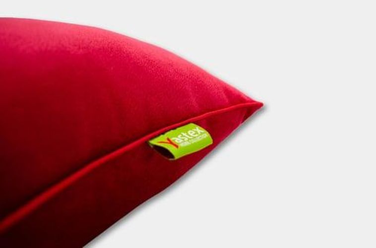 Декоративная подушка Yastex бархатная для офиса, дома и автомобиля Ya110, 40х40 см, Розовый, фото