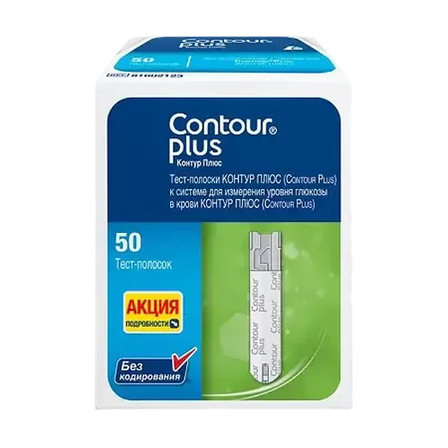 Тест-полоски Contour Plus, 50 шт